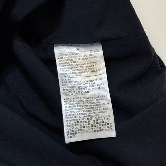 Banana Republic Jacquard Sheath Dress Size 4 Sleeveless Knee Length Lined Navy - Picture 10 of 14